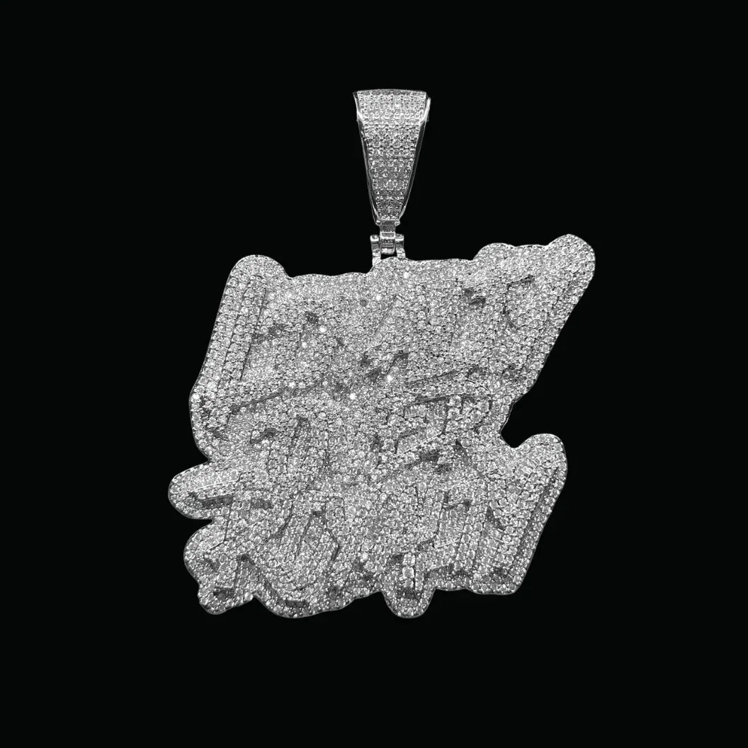Loyalty Over Royalty Iced Out Letter Pendant Necklace – Custom Hip Hop Jewelry for Men - CaratixJewelry
